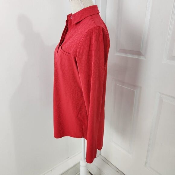 Athleta Urbanite Top Womens XS Red Leopard Vented Commuter Wicking UPF Cooling - Picture 5 of 16